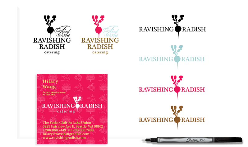 Approaching its 15-year mark, Ravishing Radish Catering needed to refresh its brand identity. I created a complete system that is modern and upbeat, ultimately flexible and engaging in a wide variety of contexts. (Identity system design and application.)