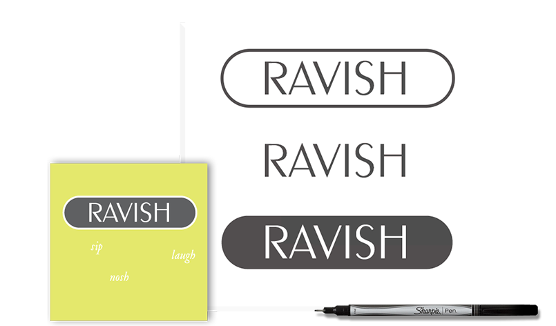 Ravish — A sweet neighborhood restaurant in Seattle's Eastlake district is defined not just by the food and the décor, but by how that brand identity reflects their sustainable, modern, unfussy approach. (Identity system design and application.)
